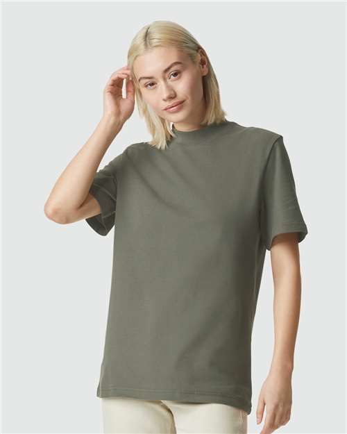 Unisex Pique Mock Neck Tee - 1PQ 10