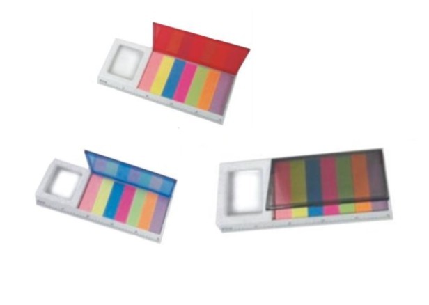 Magnified Glass Ruler with Sticky Notes in a Case. 1