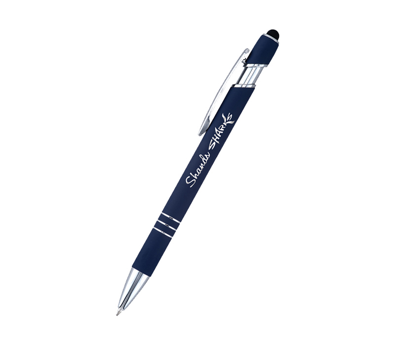 Rubberized Metal Pen with Stylus 5