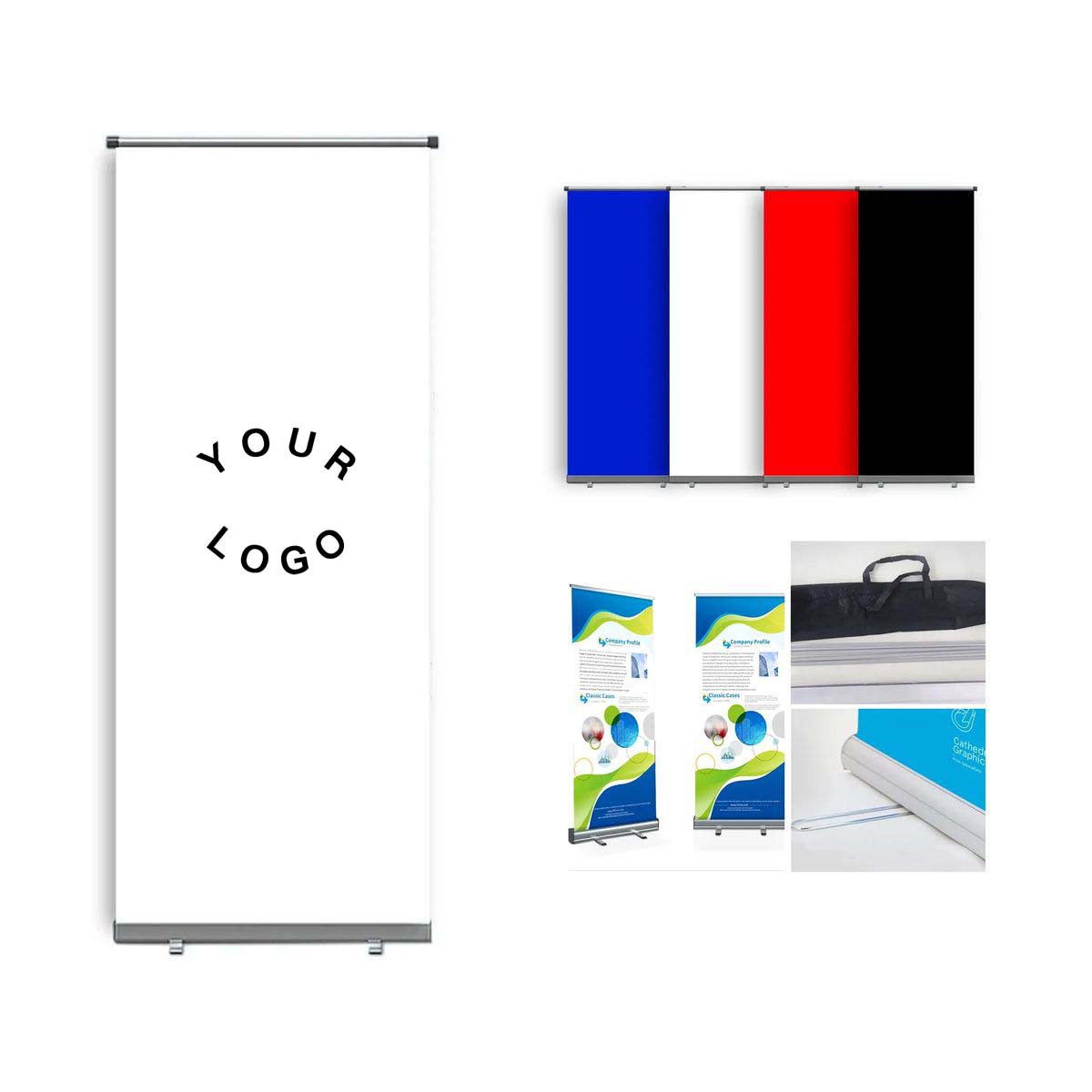 Portable Retractable Banner Stand with Aluminum Base 1