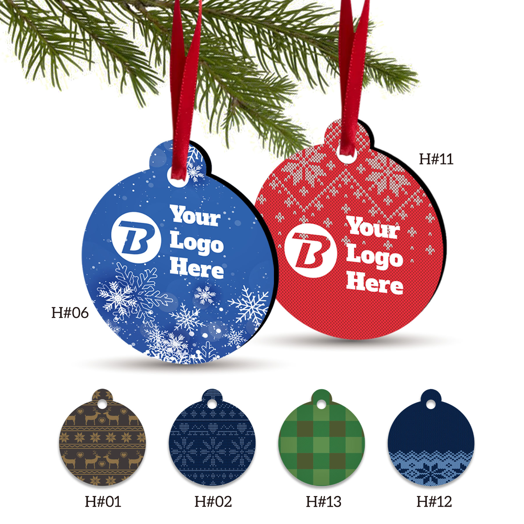 3" Full Color Christmas Ornament - Round 7