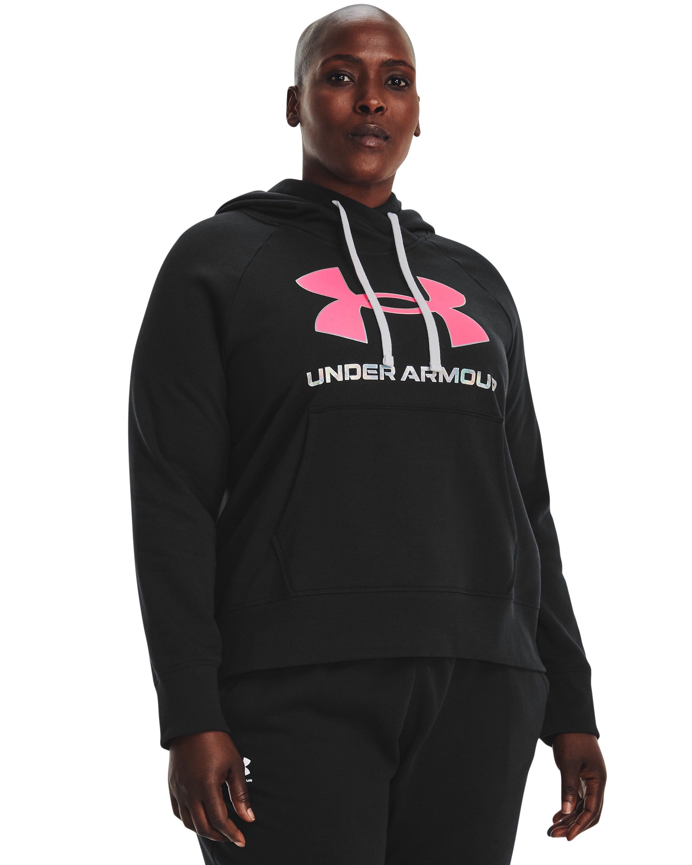 UA Rival Fleece Big Logo Foil Outline Women's Hoodie, custom hoodie or sweatshirt with logo imprint 2