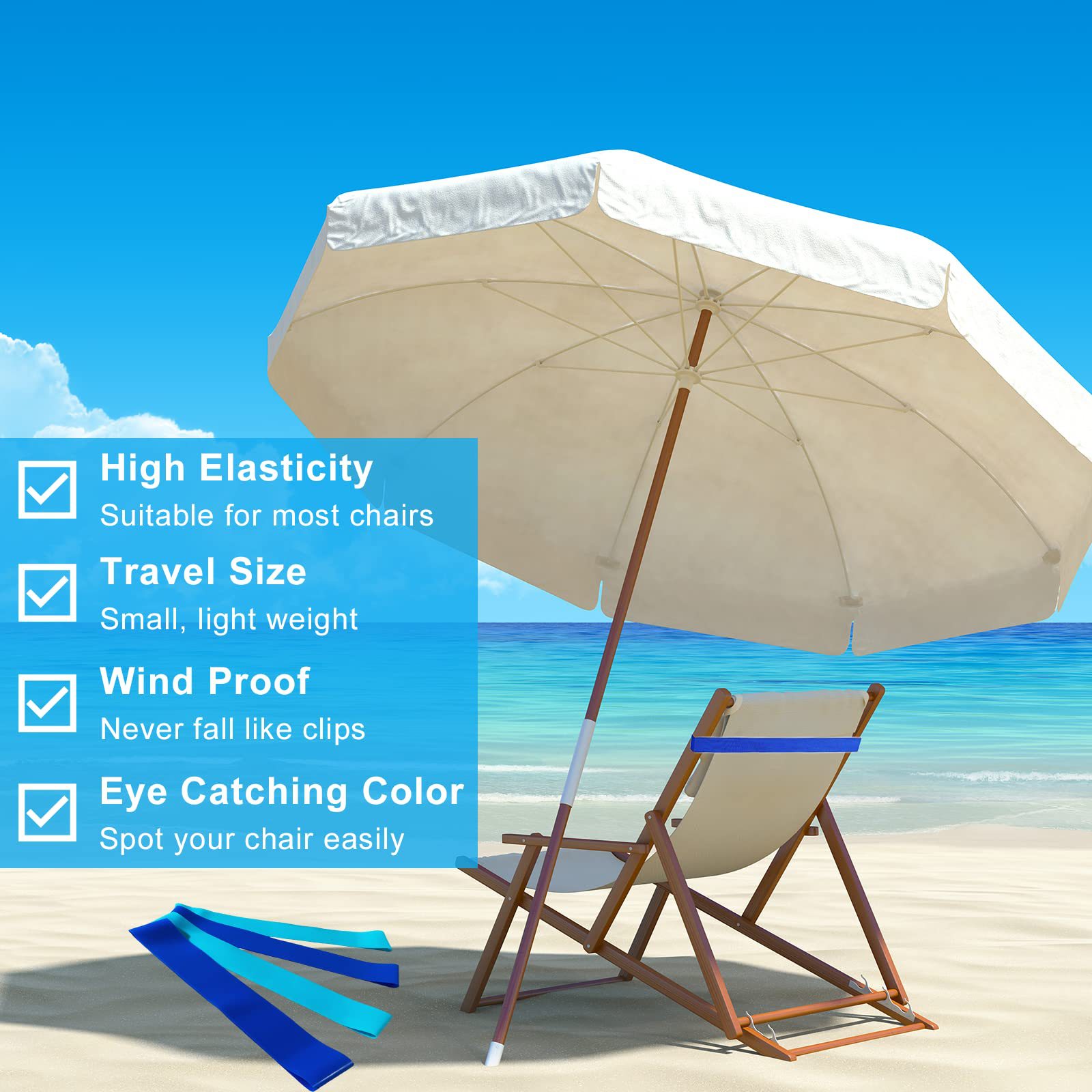 Stretchable Silicone Towel Band for Beach Chairs 7