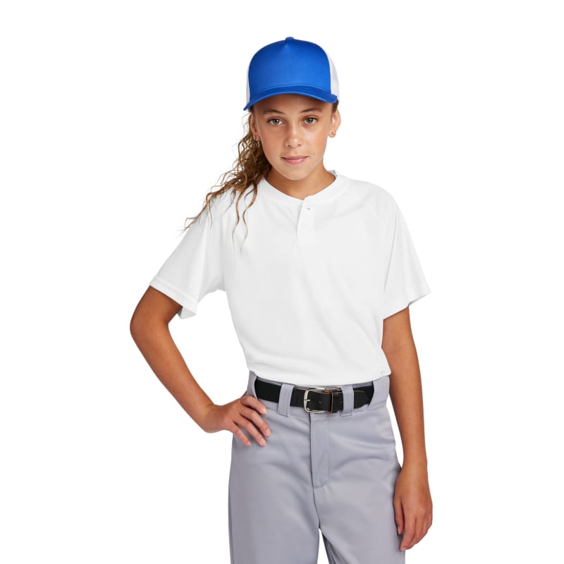Sport-Tek Youth PosiCharge Competitor 2-Button Henley 19