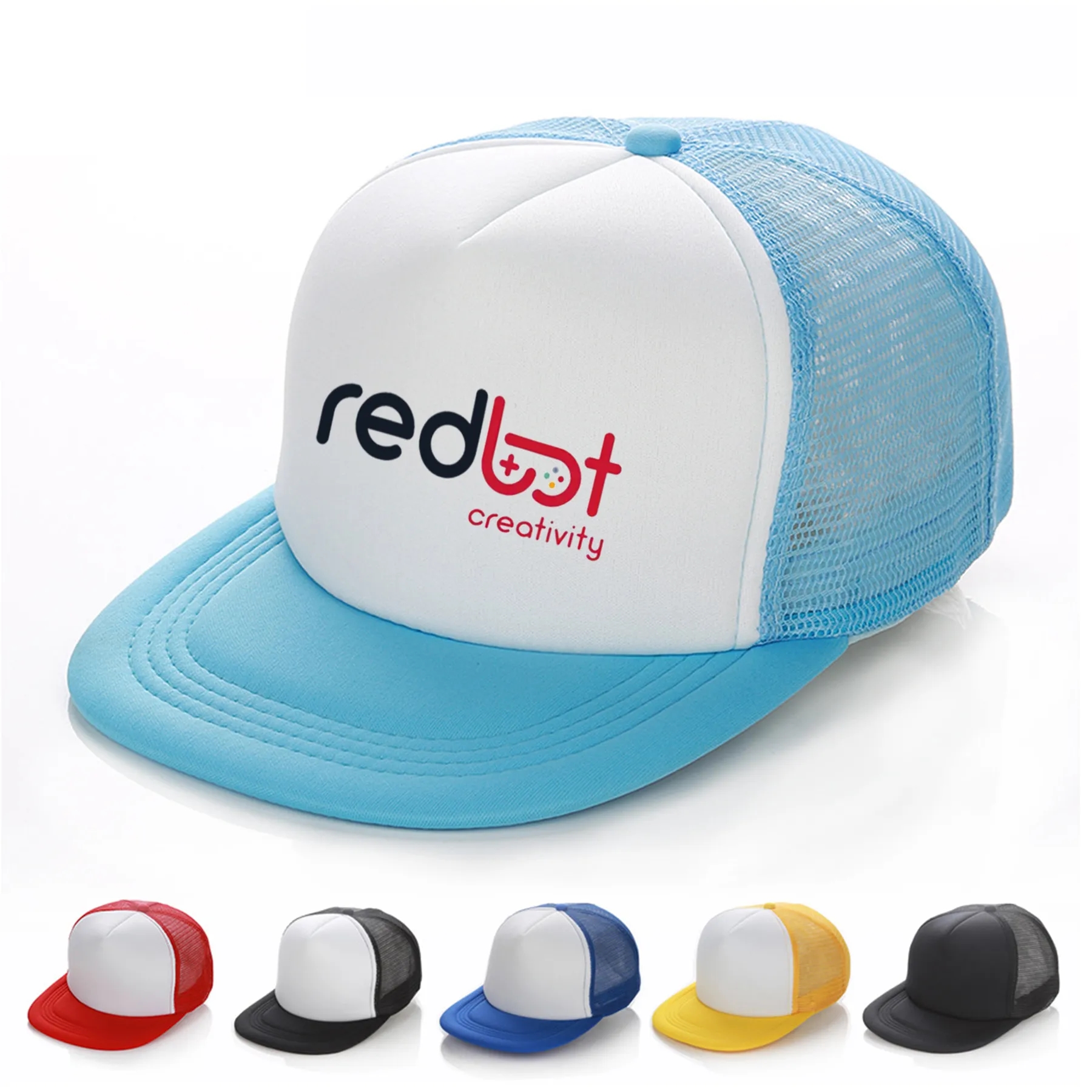 Flat Bill Mesh Back Trucker Cap 3