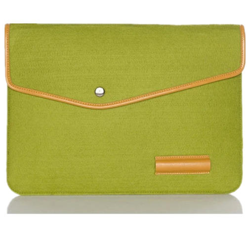 Felt Laptop Sleeve with PU Trim, Pen Holder, and Button 3