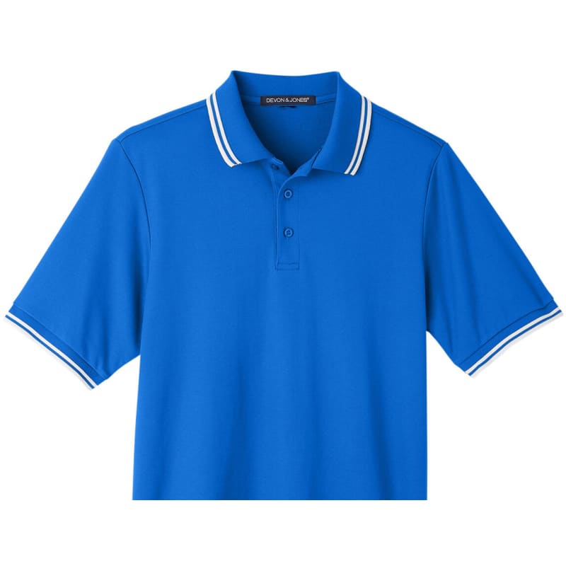 Devon & Jones Men's CrownLux Performance™ Plaited Tipped Polo 14
