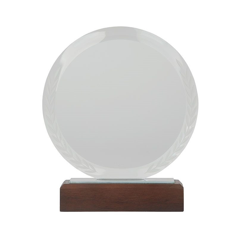 Redondo Crystal Award with Wood Base 6