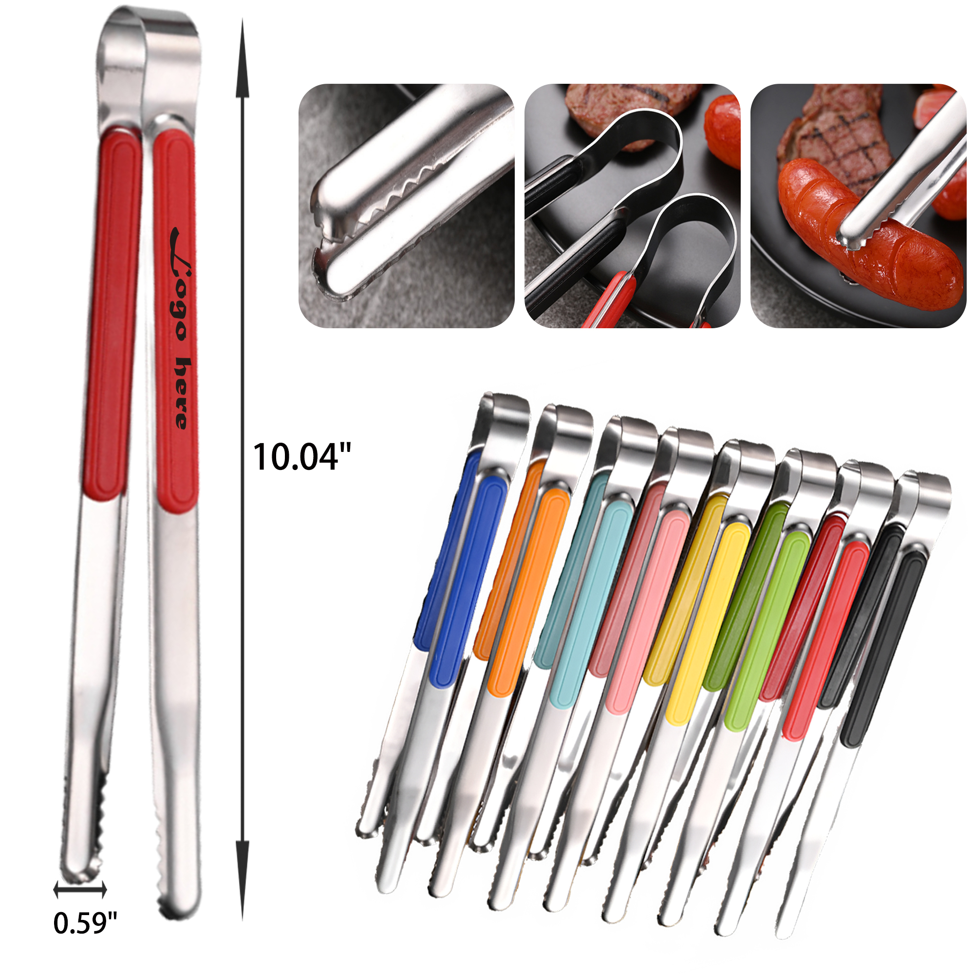 MOQ 50 PCS Heat Resistant Stainless Steel BBQ Food Clamp 7