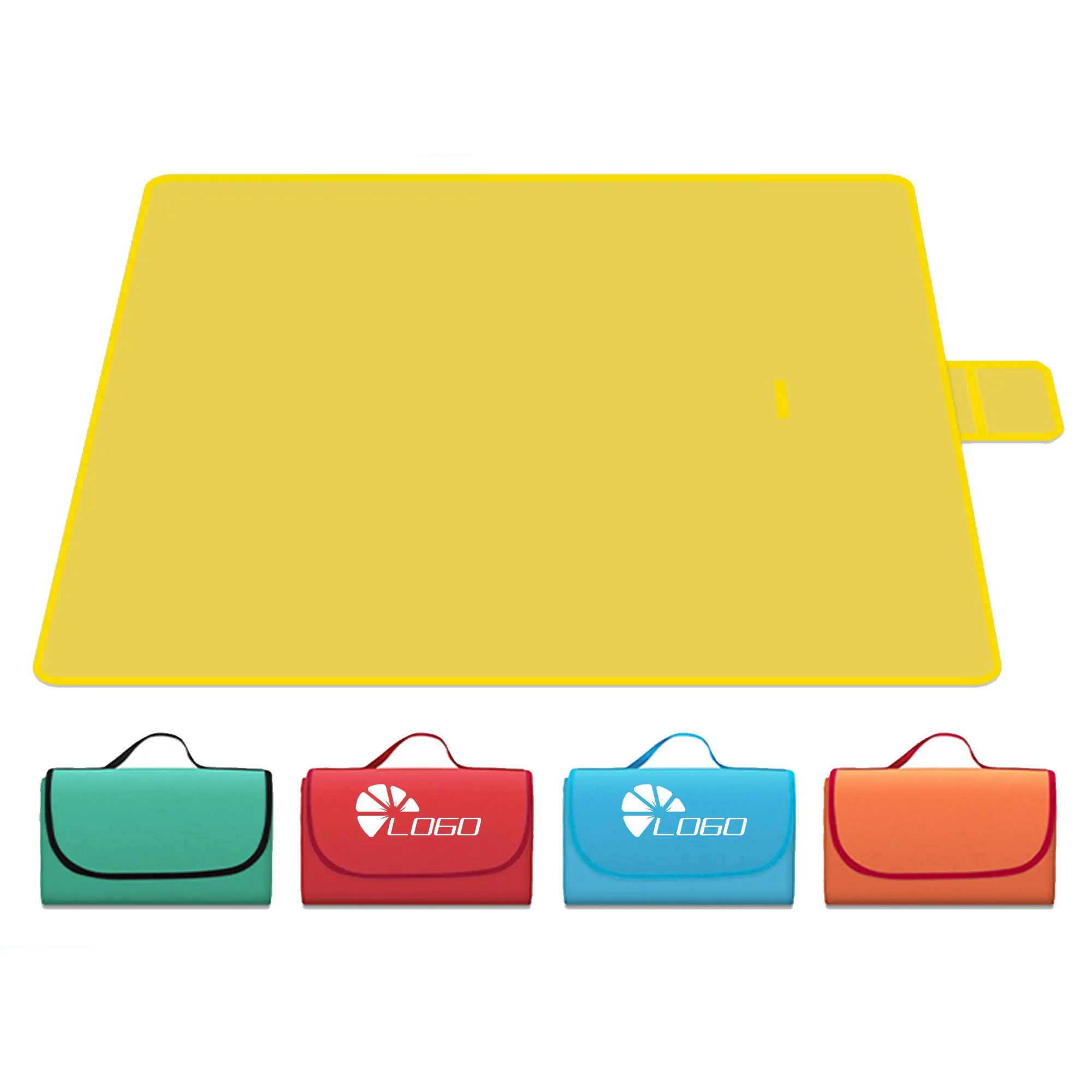 MOQ 1pcs Folding Beach Picnic Rug With Handle 2