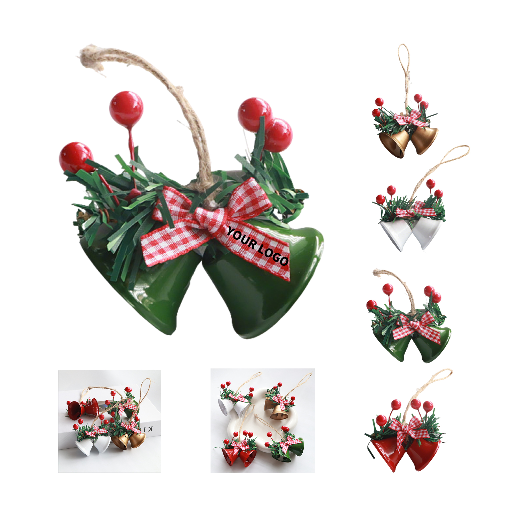 Iron Double Bell Holiday Decoration 2.8" Length X 2.8" Width X 1.6" Height 2