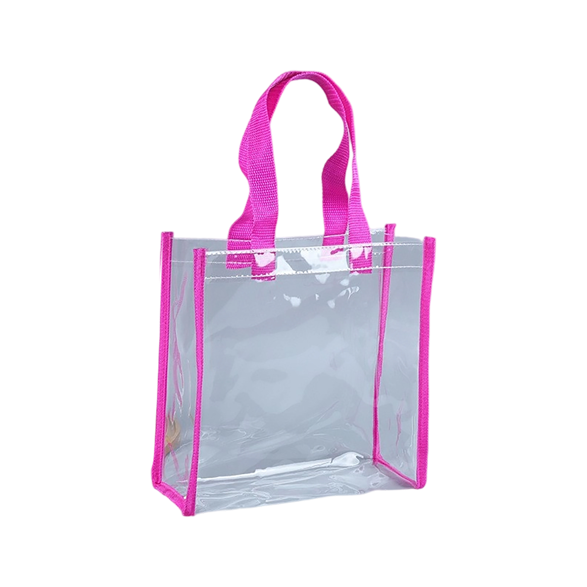 Vinyl Clear Tote Bag With Colored Shoulder Straps 19