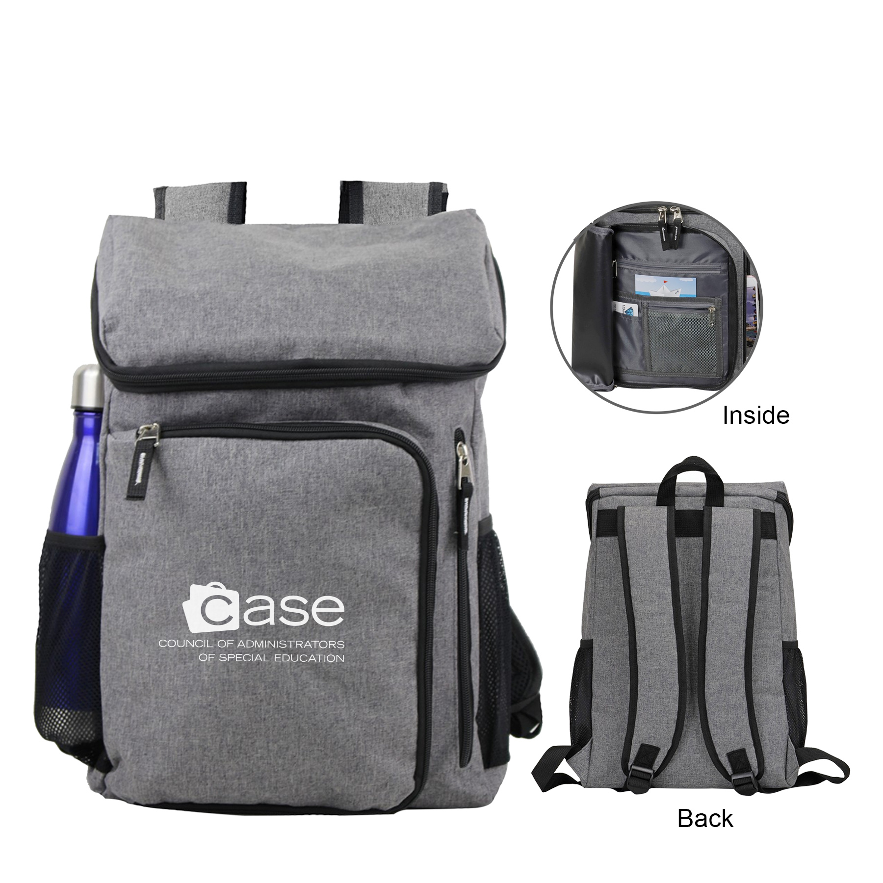 300D polyester Travel Multi Pocket Padded Deluxe Computer Backpack 6