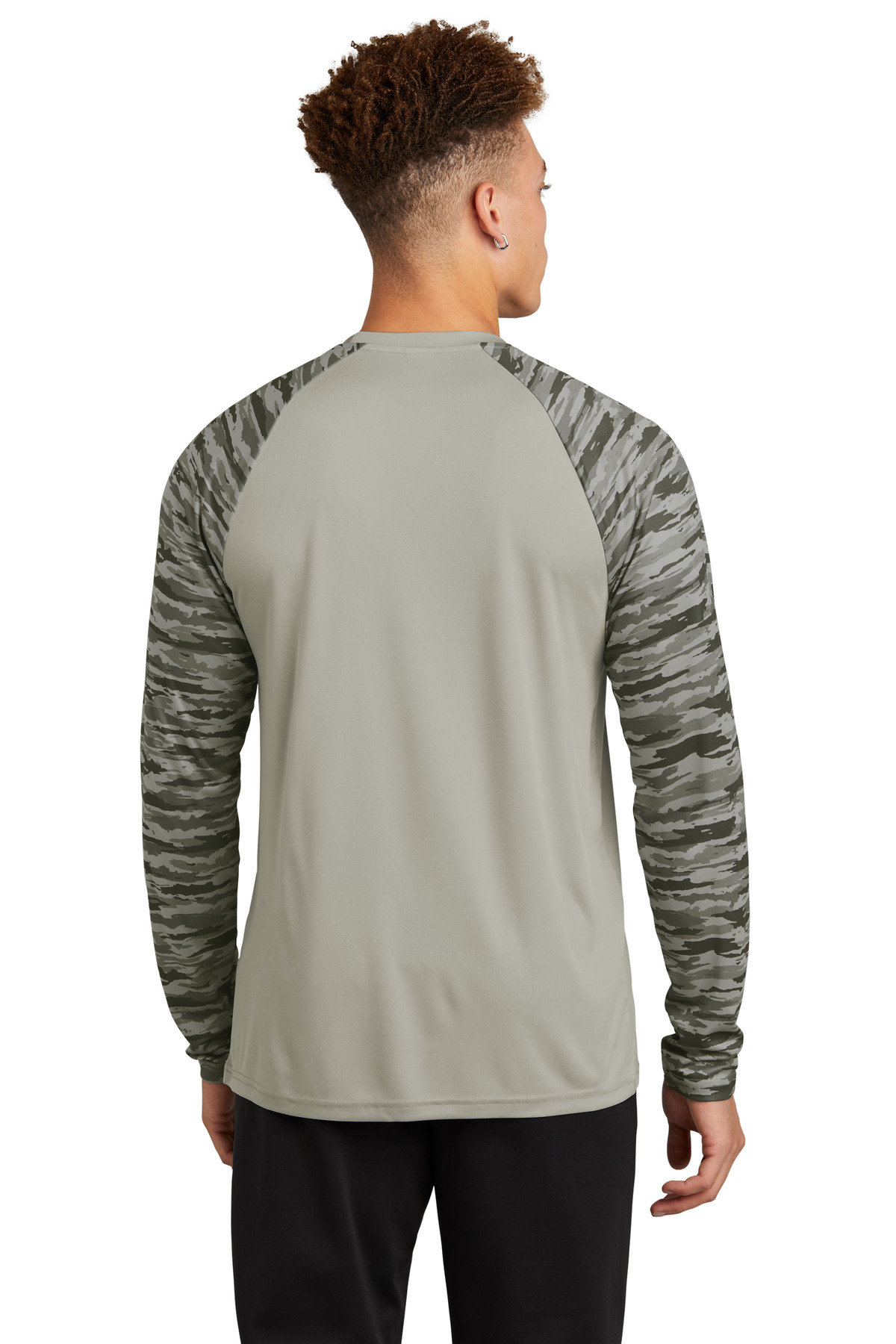 Sport-Tek Drift Camo Colorblock Long Sleeve Tee ST376LS 1