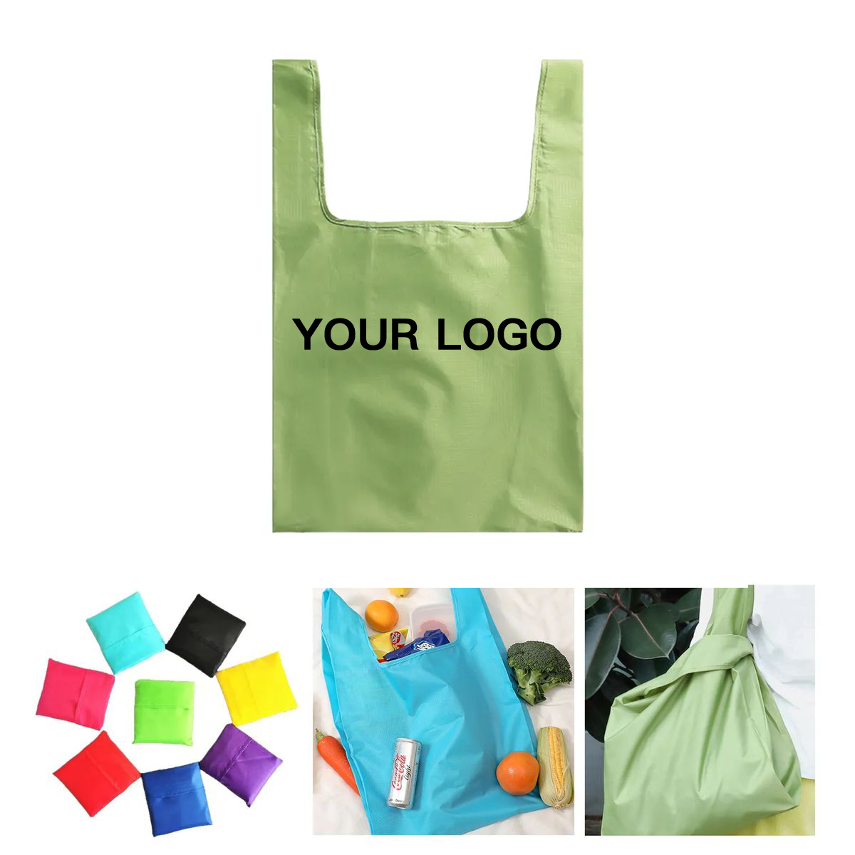 Reusable Foldable Shopping Bag With Double Handles 1