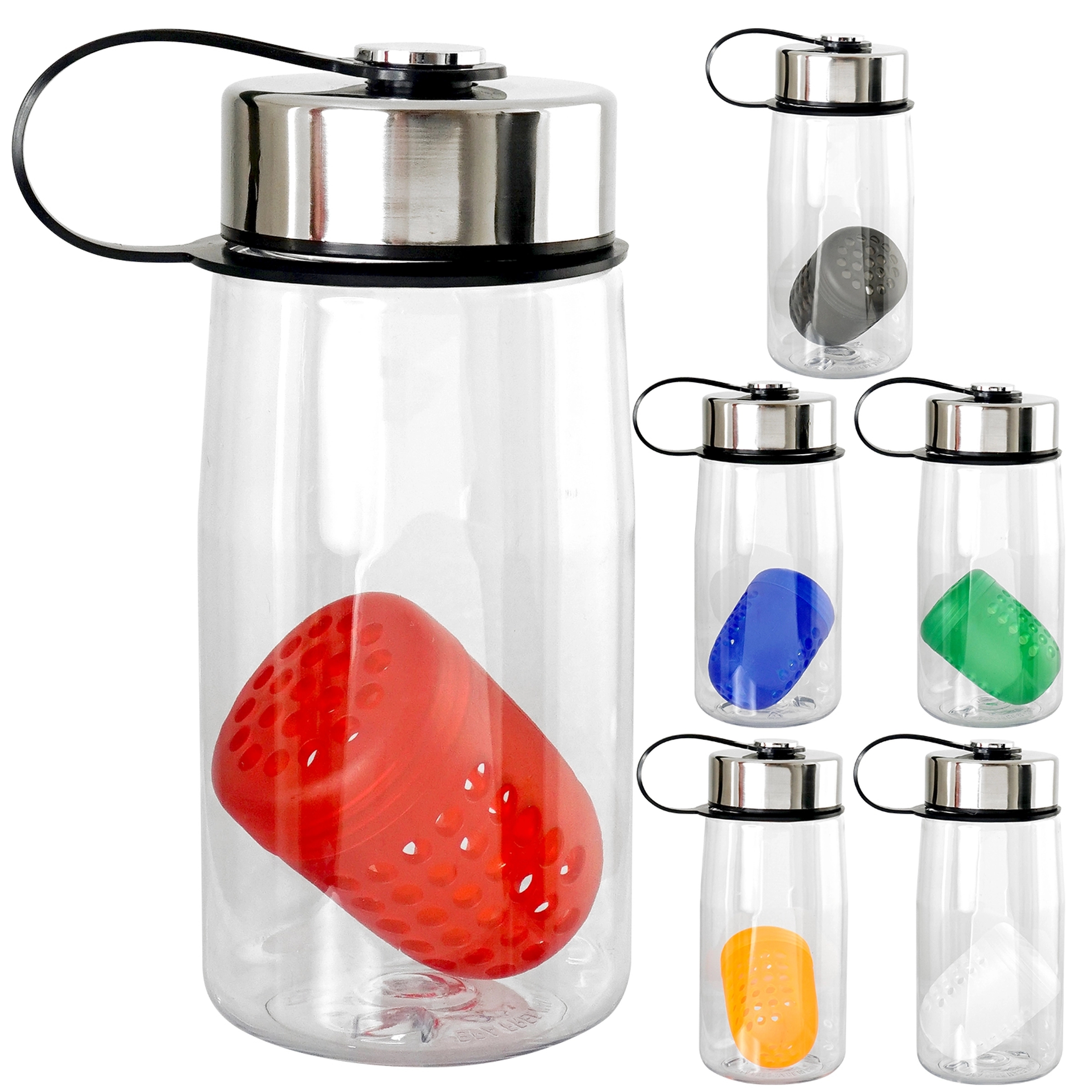 Metal Lanyard Lid 18 oz. Recycled Bottle with Floating Infus 7