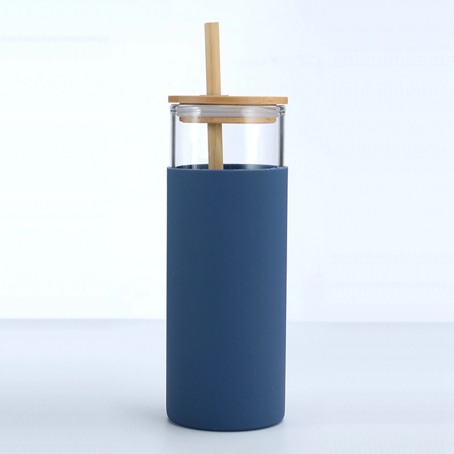 17 Oz. Glass Water Bottle with Bamboo Lid & Straw 11