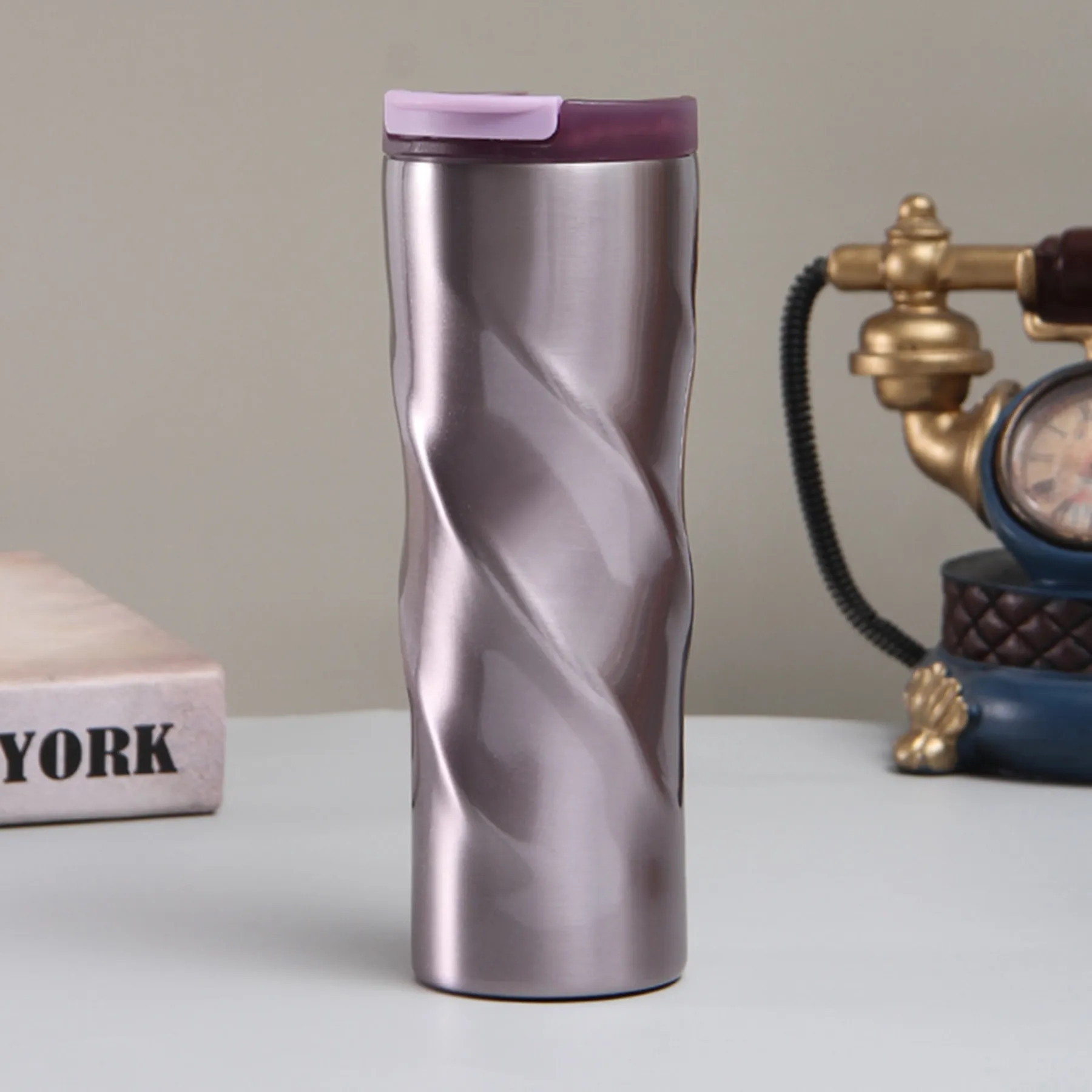 17 Oz. Spiral Gradient Color Stainless Steel Vacuum Cup 9