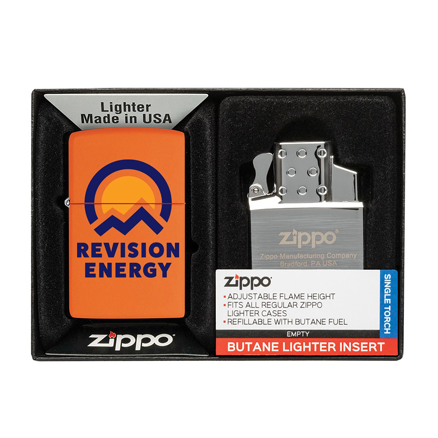 Matte Zippo® Lighter & Single Butane Insert Gift Set 5