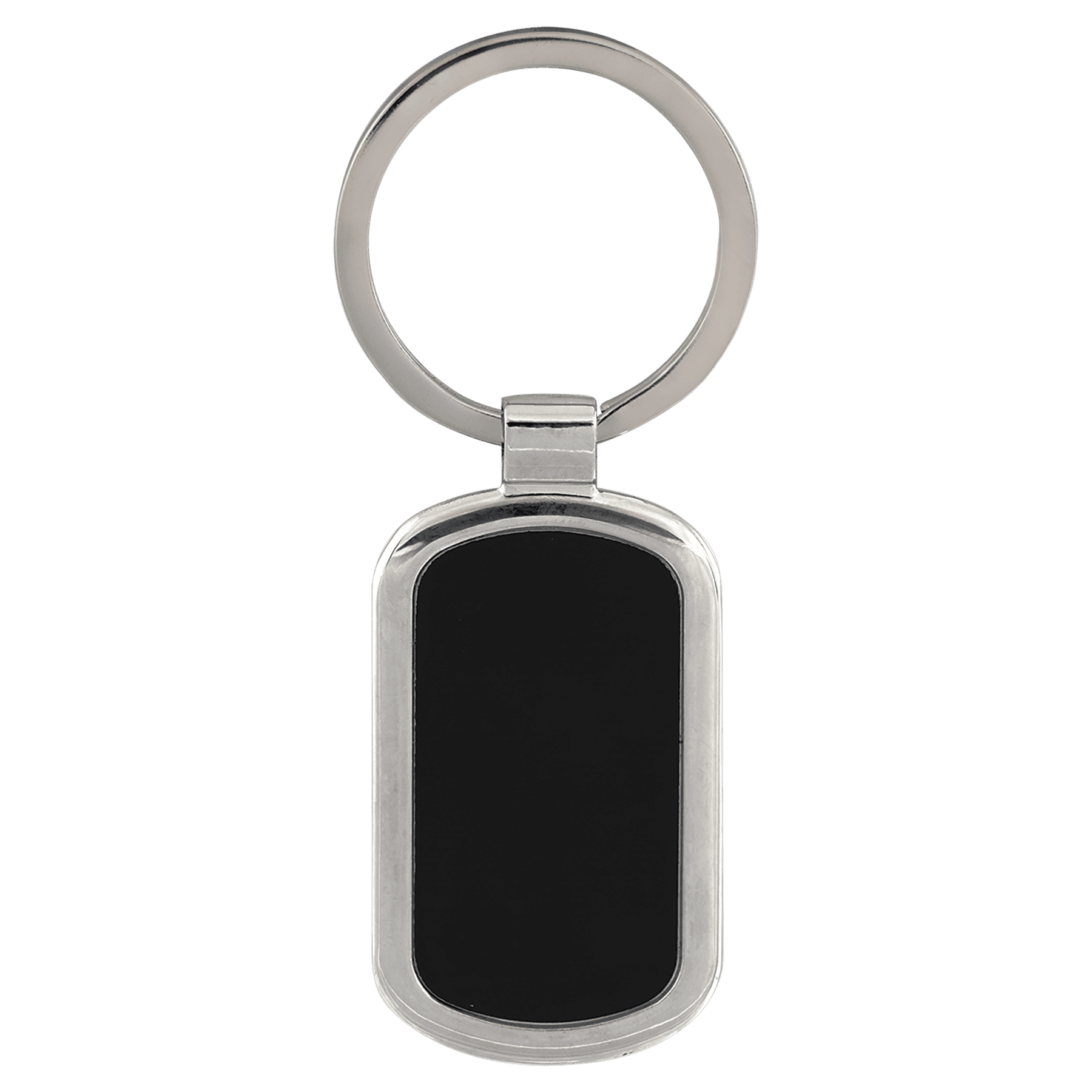 Black Laserable Metal Rectangle Keychain 2