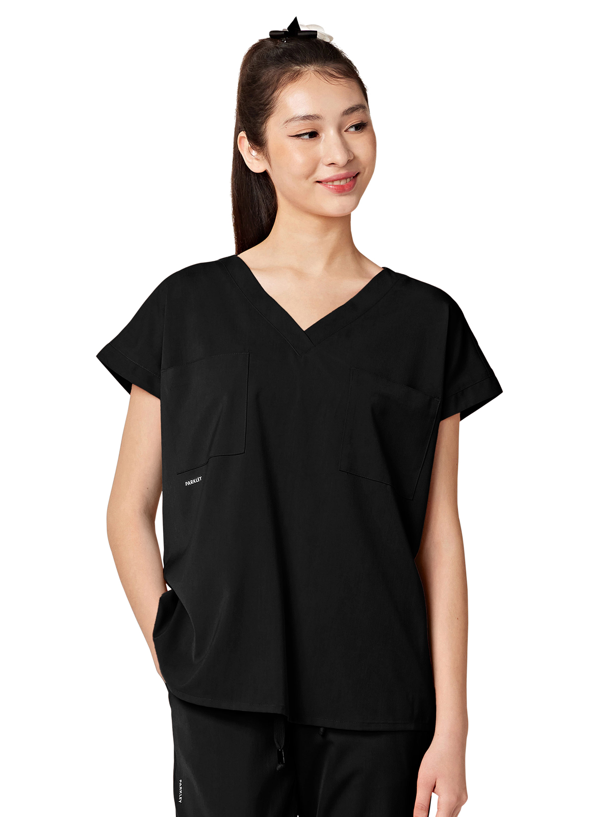 Parkley ABC - Women's Oversized Two-Pocket Dolman REMY V-Neck Top 9