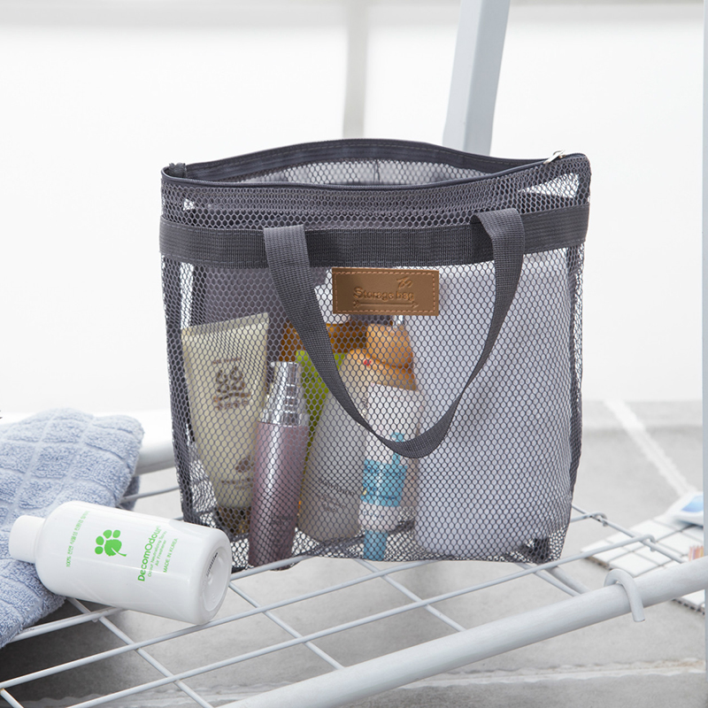Mesh Beach Tote Bag W/ Zipper and Pockets, custom tote bag with logo imprint 5