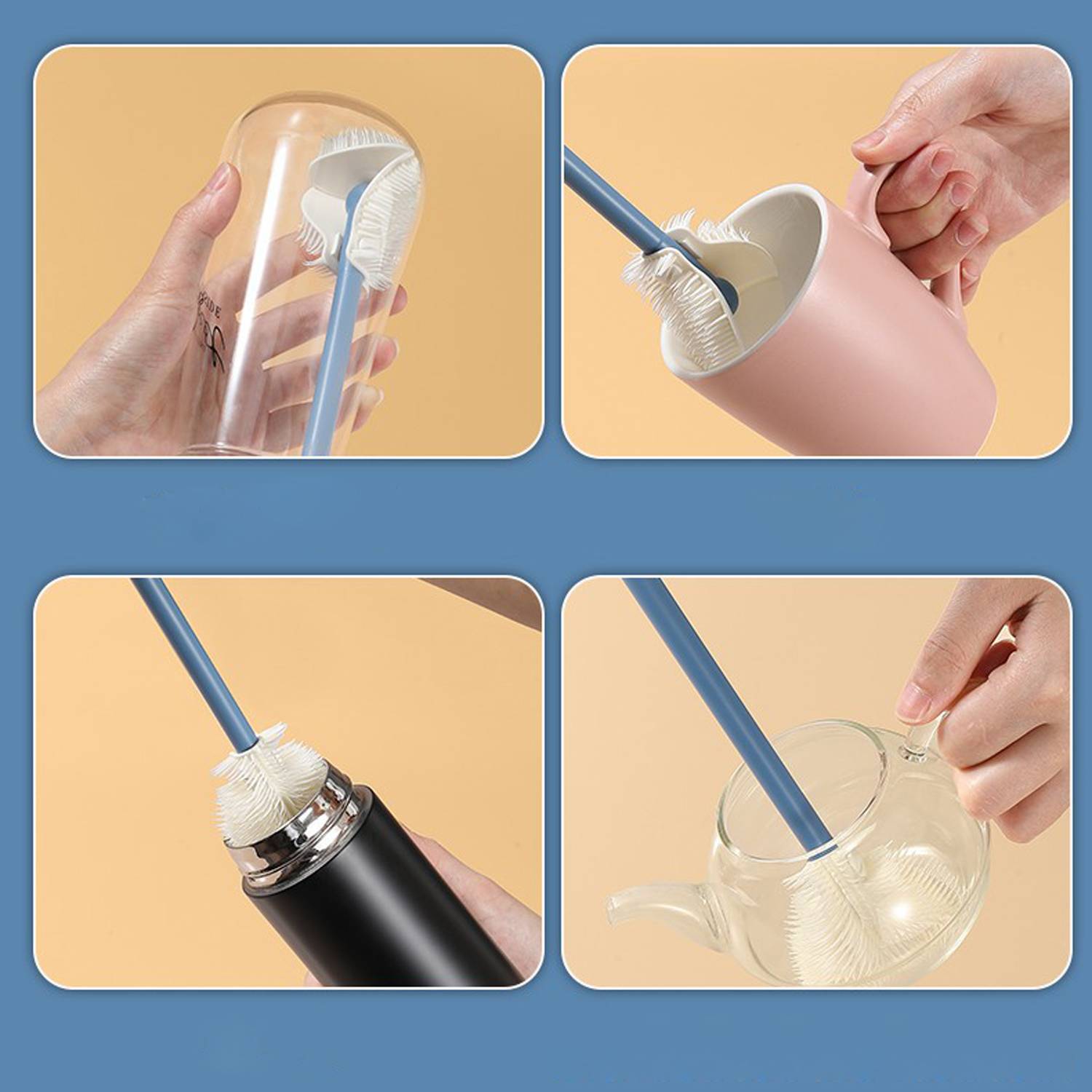 Household Multifunctional Silicone Bottle Cleaning Brush 3
