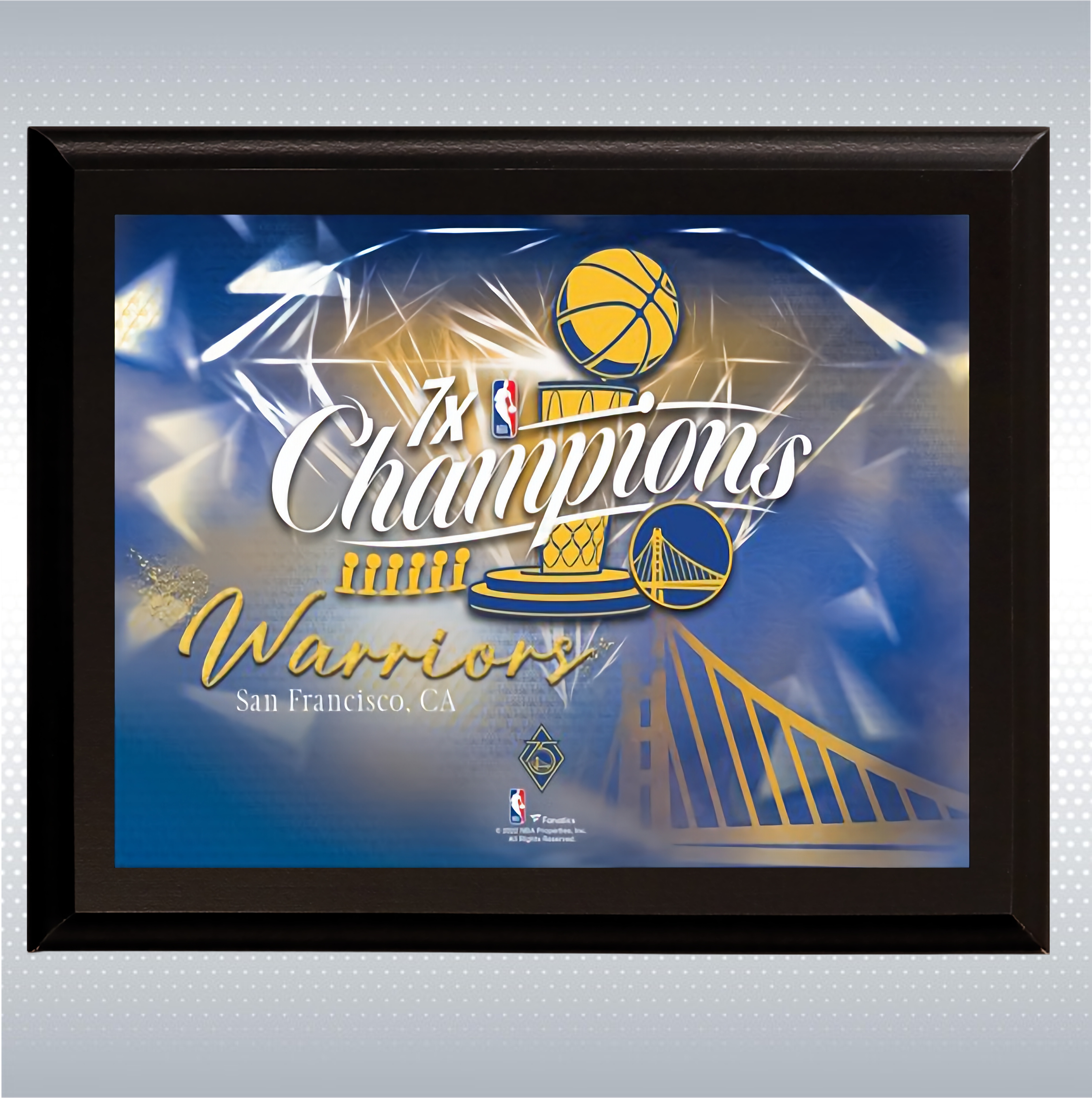 Black Matte Finish Wood Plaque w/Full Color Sublimated Plate 6