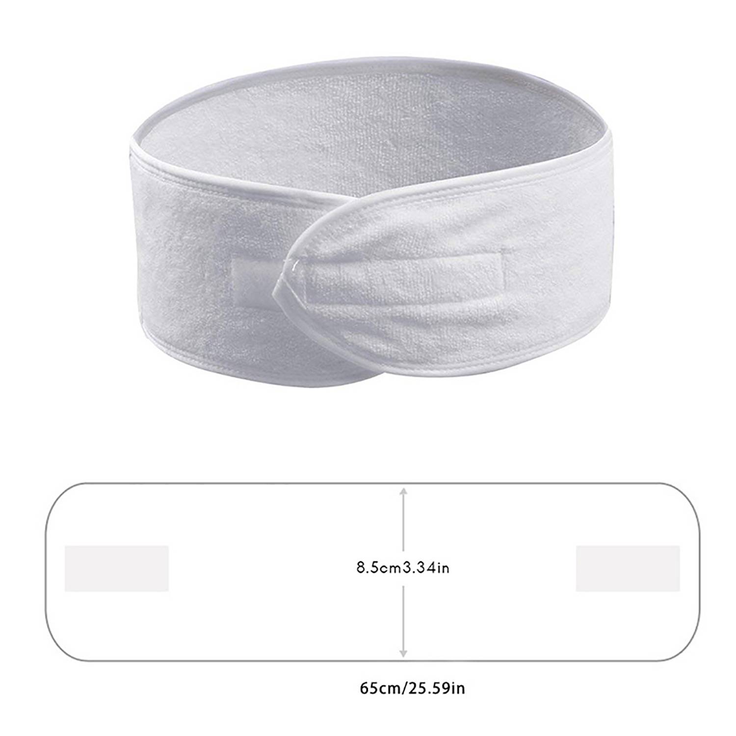 Soft Adjustable Makeup Hair Band W/ Magic Tape 5