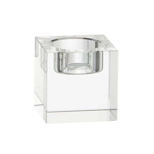 Square Clear Crystal Candle Holder 3