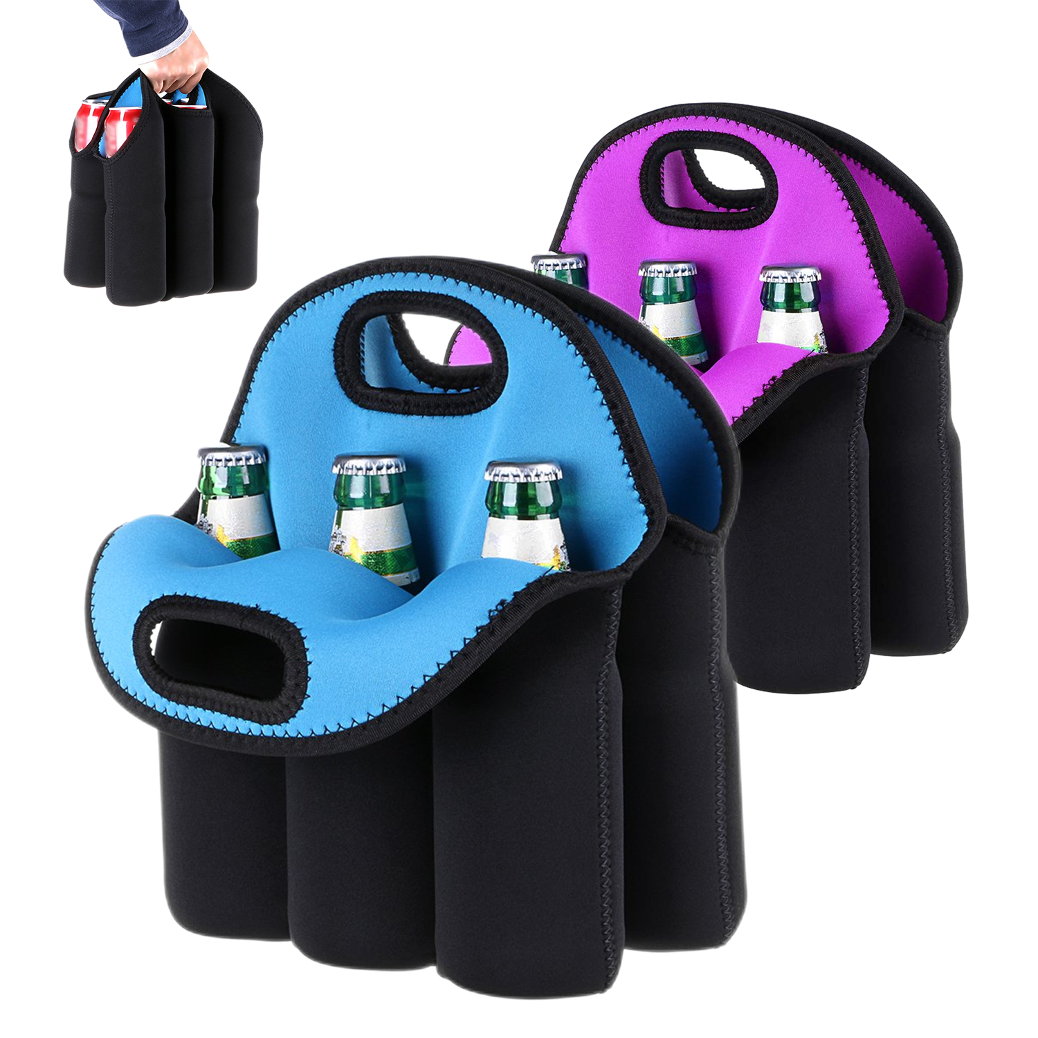 6 Pack Bottle Can Carrier Tote 2
