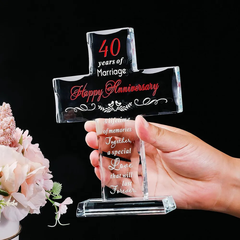 Personalized Standing Crystal Cross 6