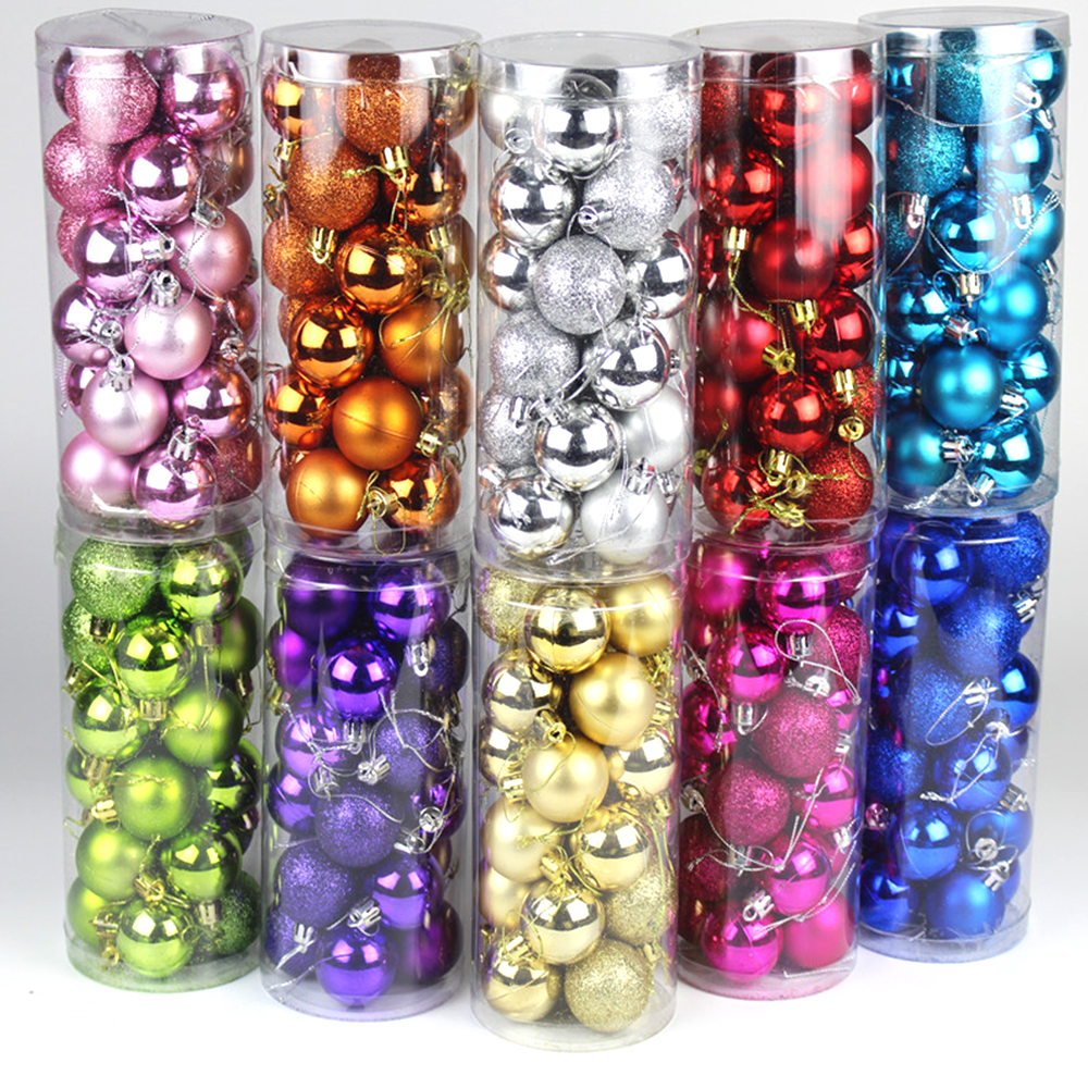 Christmas Tree 4cm 24pcs Decorative Balls 4