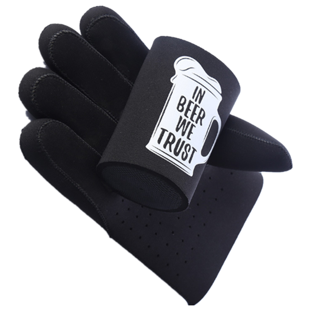 Insulated Neoprene Holding Glove Can Cooler, custom koozie with logo imprint 2