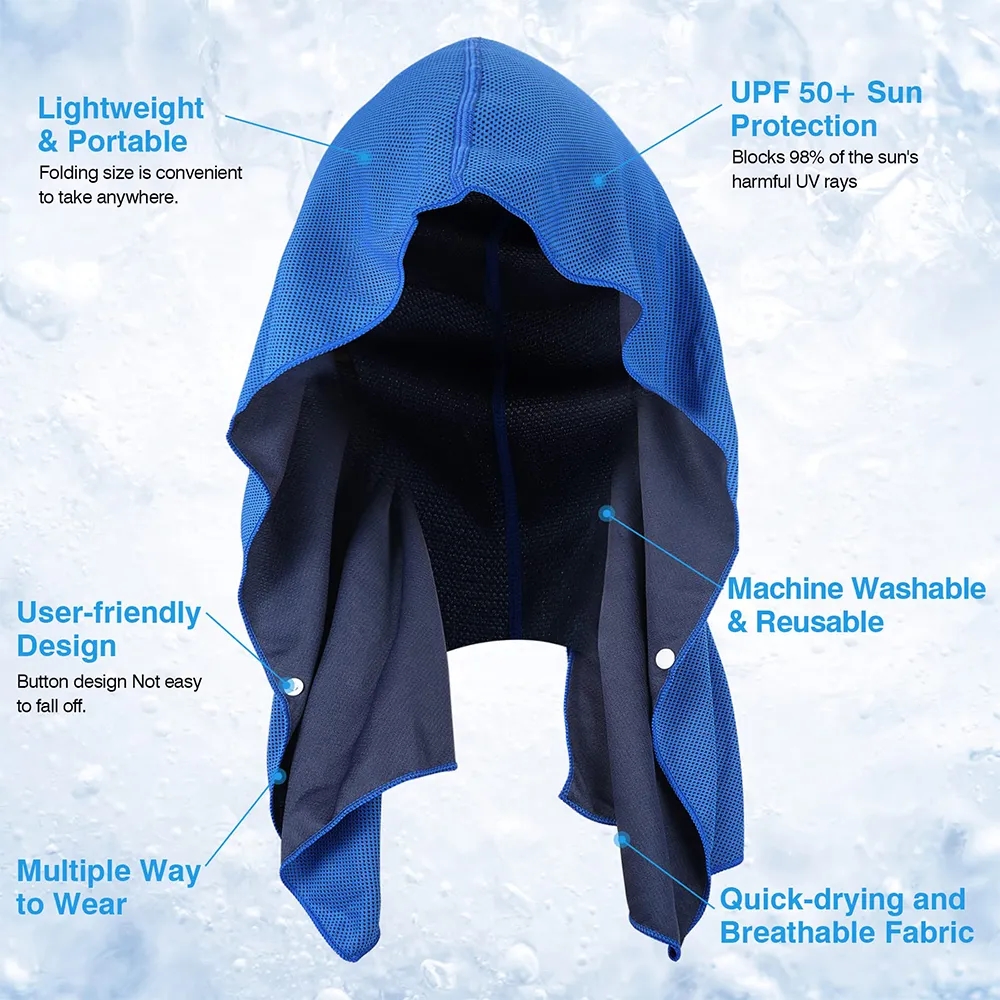 Cooling Hoodie Towel UV Protection Quick Dry Sport Neck Wrap 7