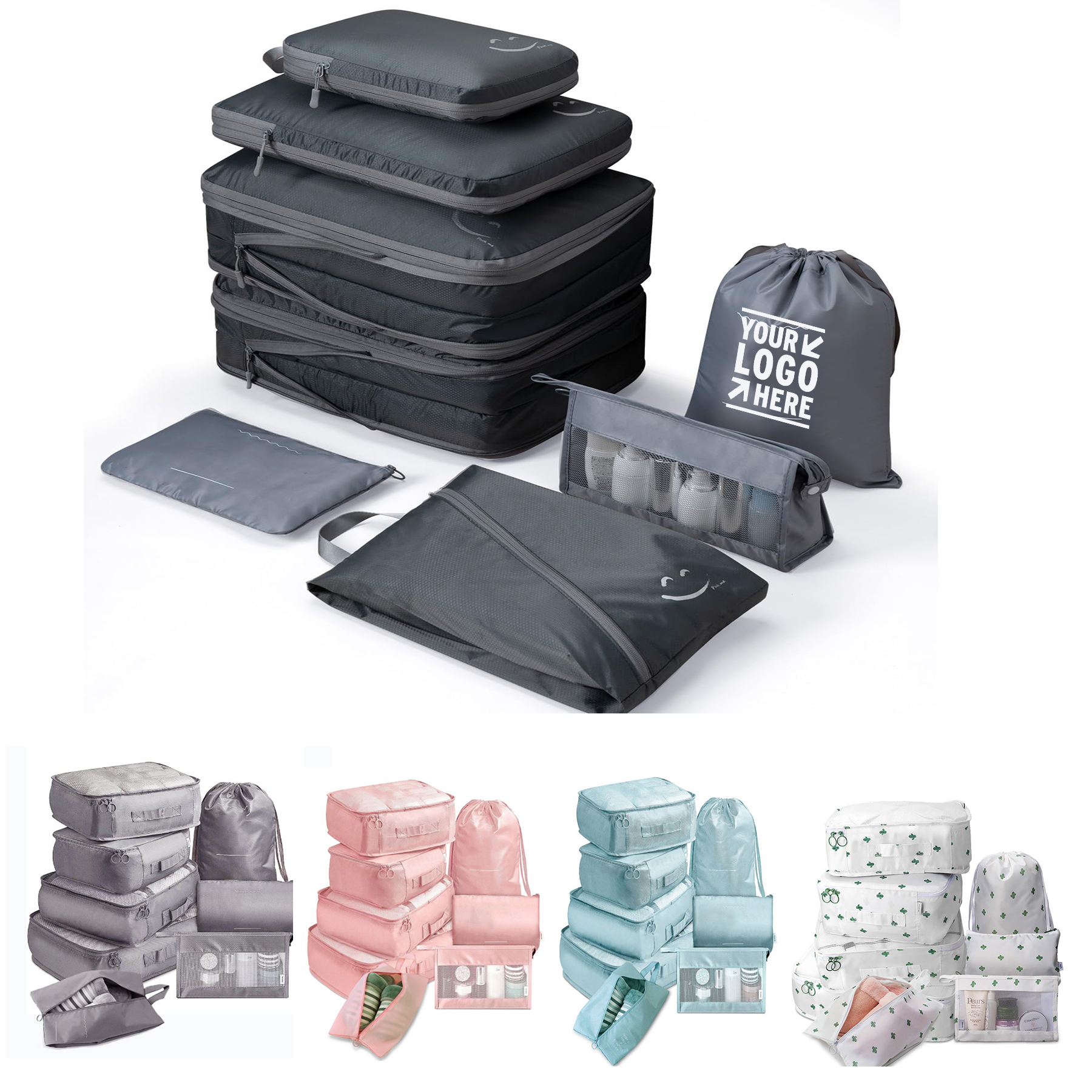 8Pcs Rip Resistant Packing Compression Cube Bags Ultralight Large Luggage Organizers 2