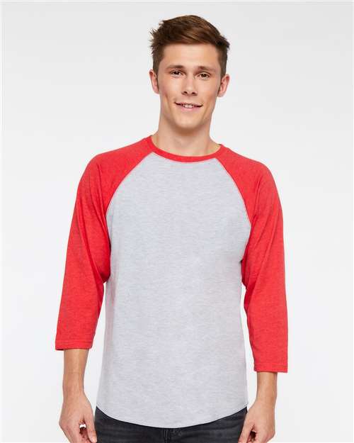 Unisex Baseball Fine Jersey Three-Quarter Sleeve Tee - 6930 11