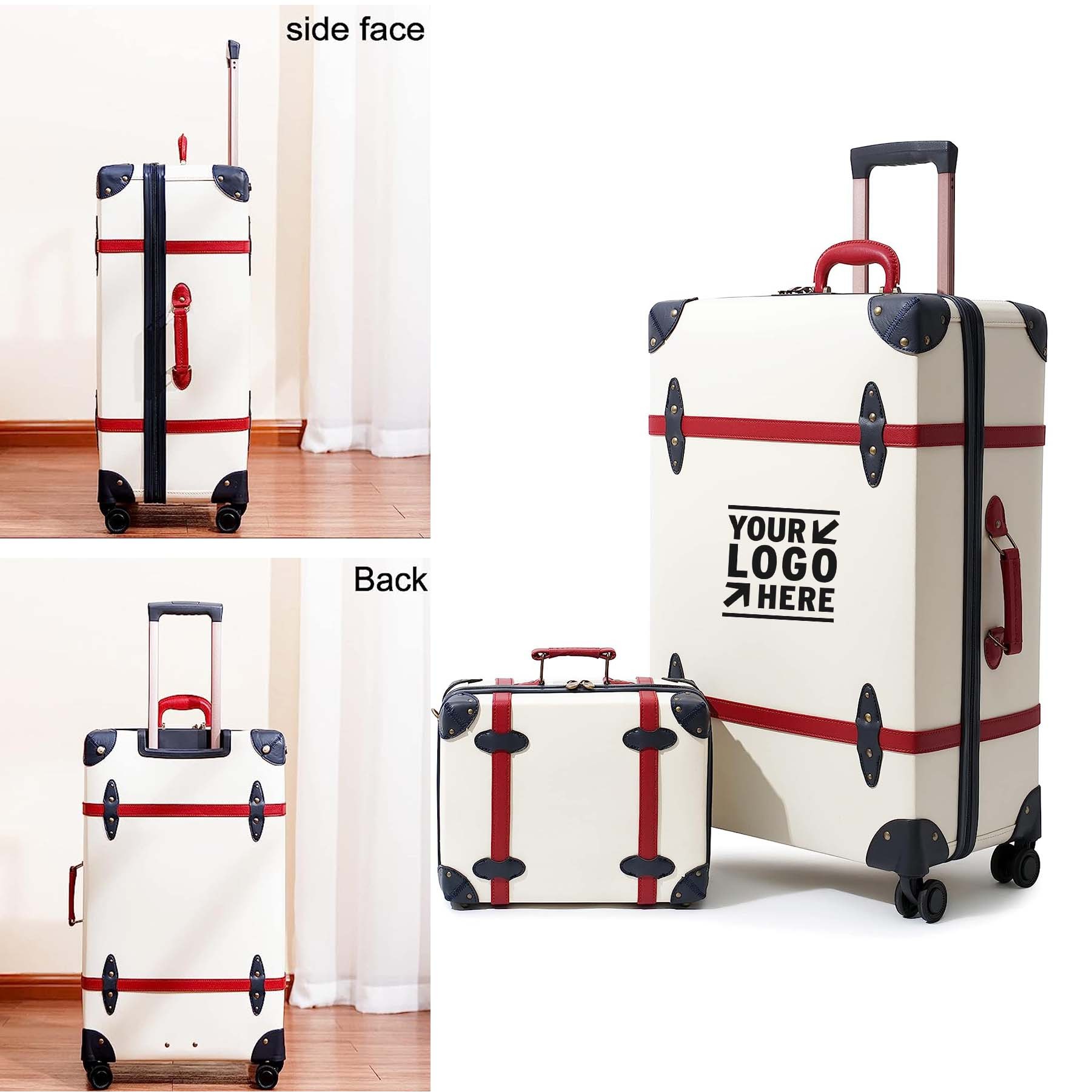 2 Pieces 28Inch Vintage Lightweight Hardside Spinner Wheels Travel Waterproof Luggage Set 3