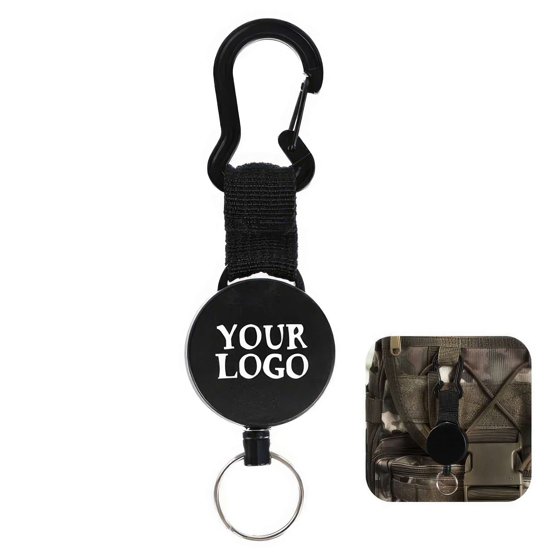 Heavy Duty Key Holder Belt Clip Retractable Carabiner 2