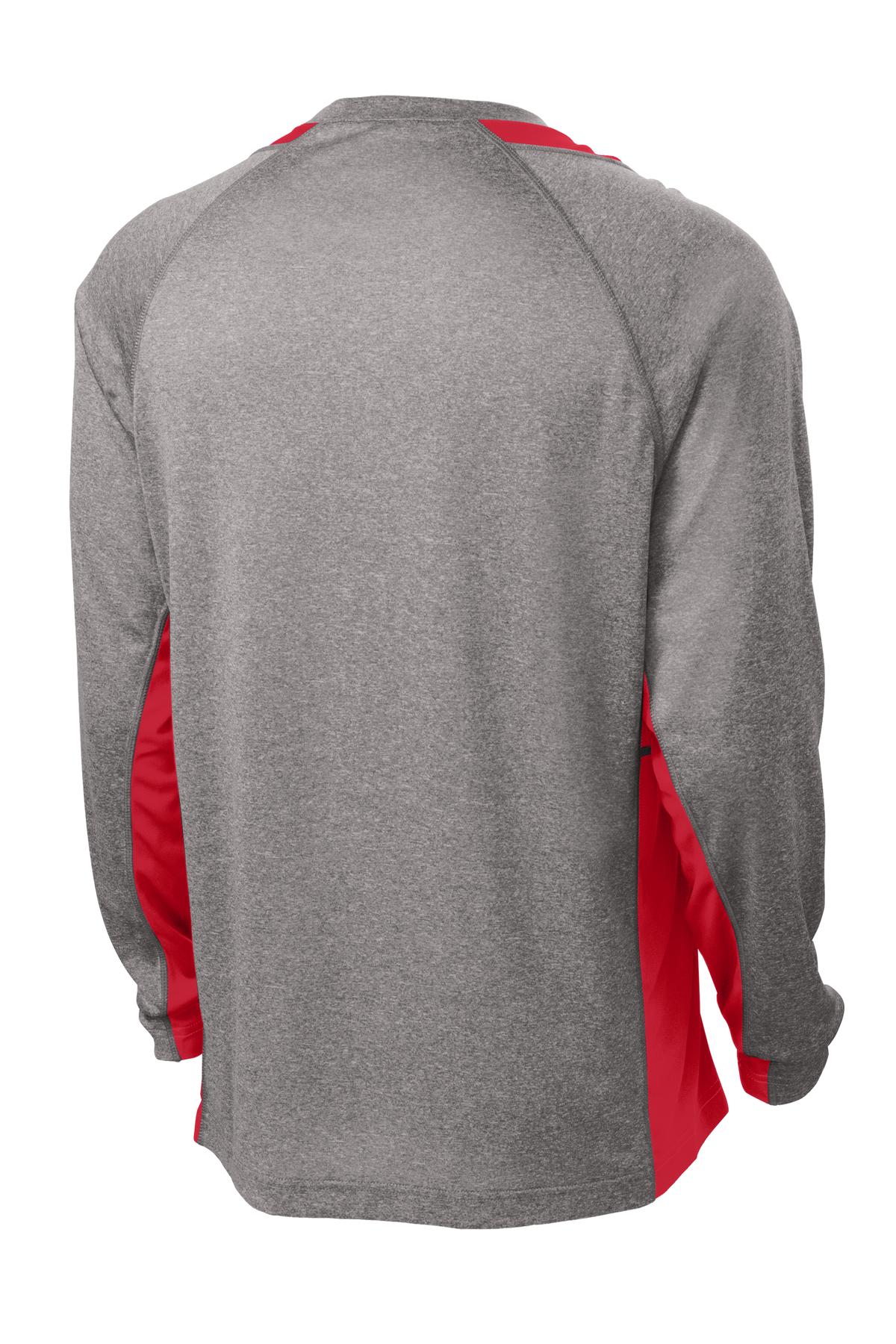 Sport-Tek Long Sleeve Heather Colorblock Contender Tee. ST361LS 78