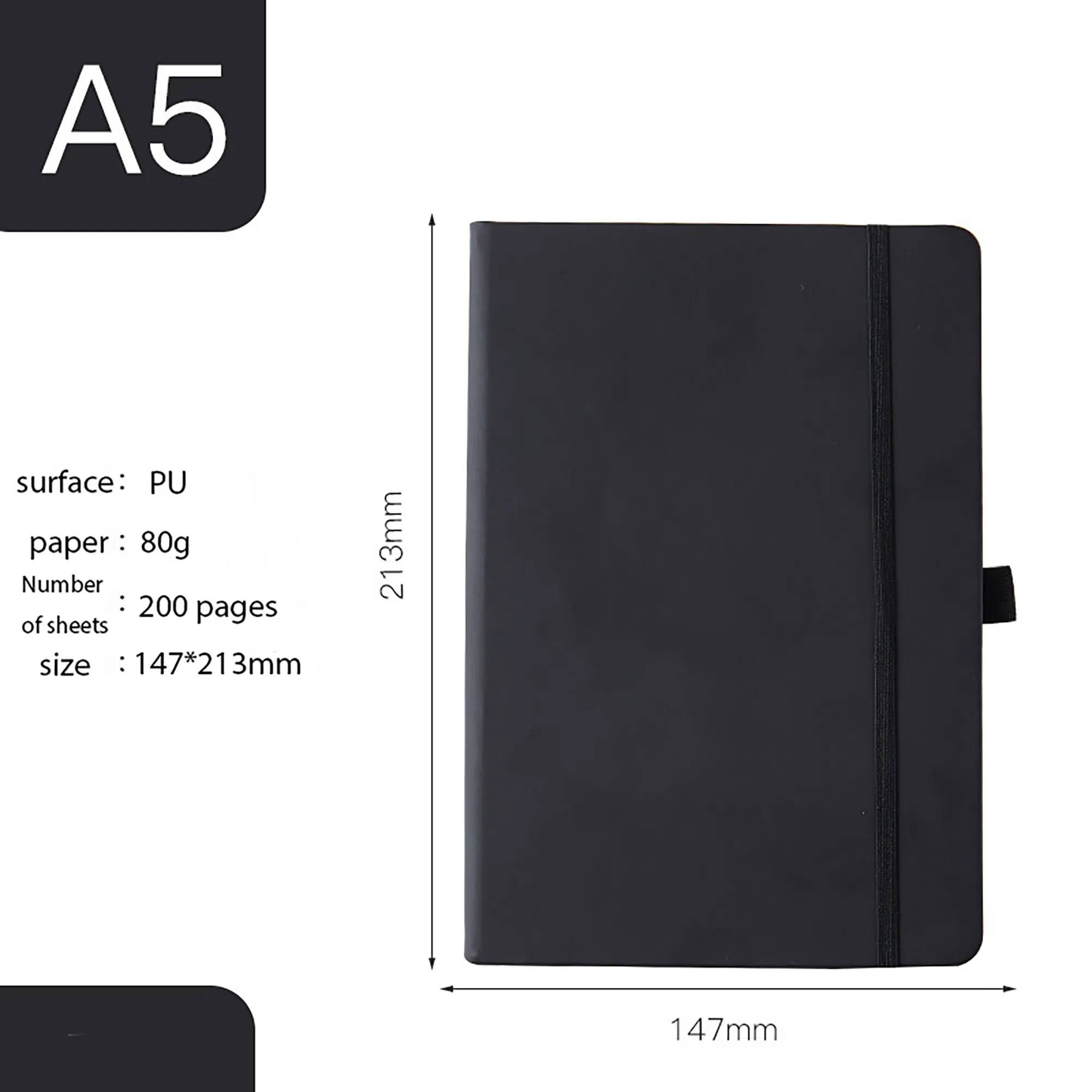 A5 Strap Notebook MOQ 50PCS 12
