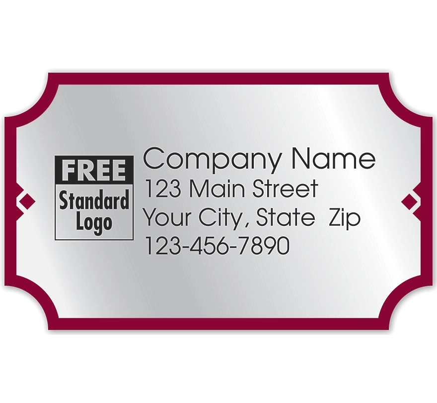 Rectangular Label on Silver Foil with Red Trim 4