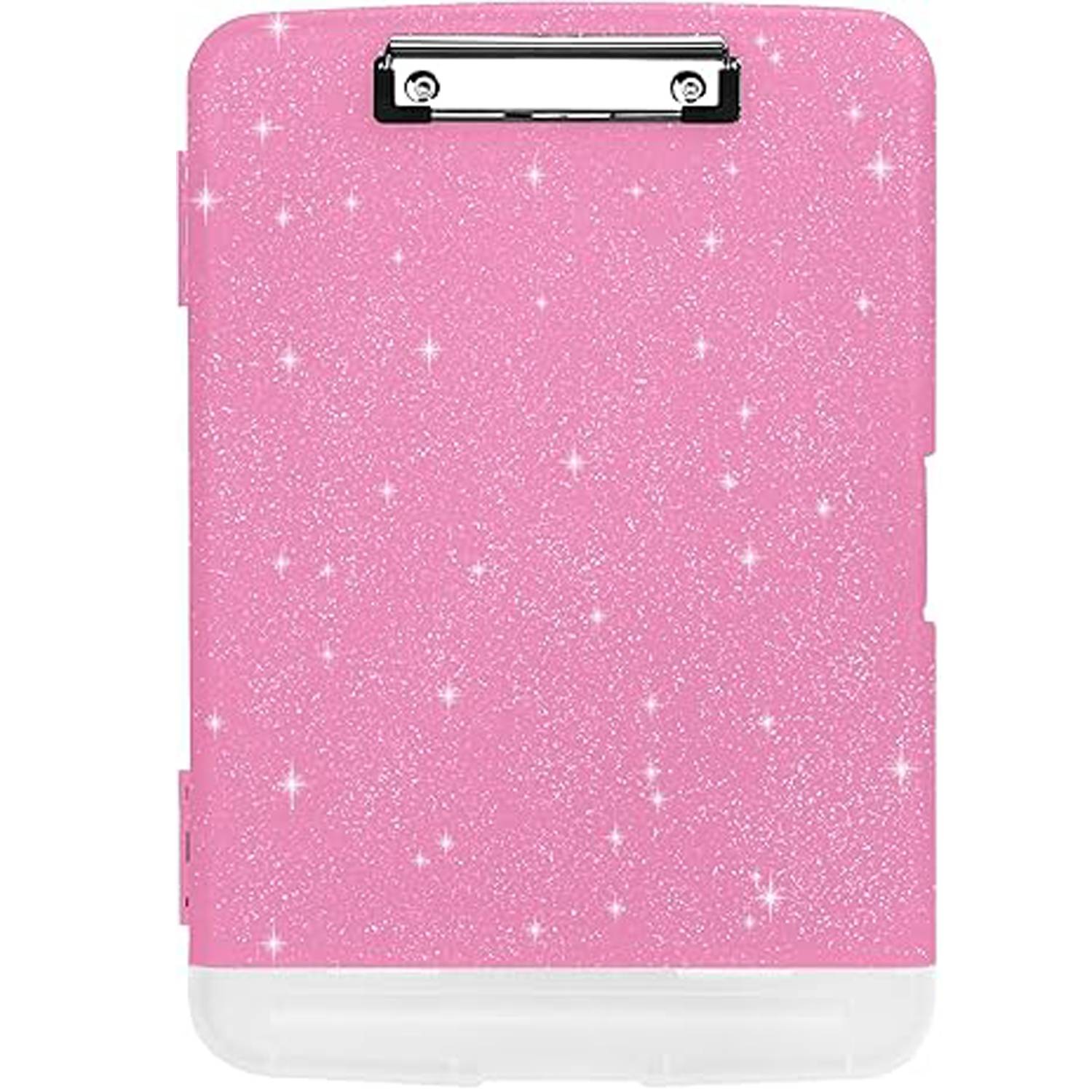 Glitter A4 Plastic Storage Clipboard w/ Pen Holder 5
