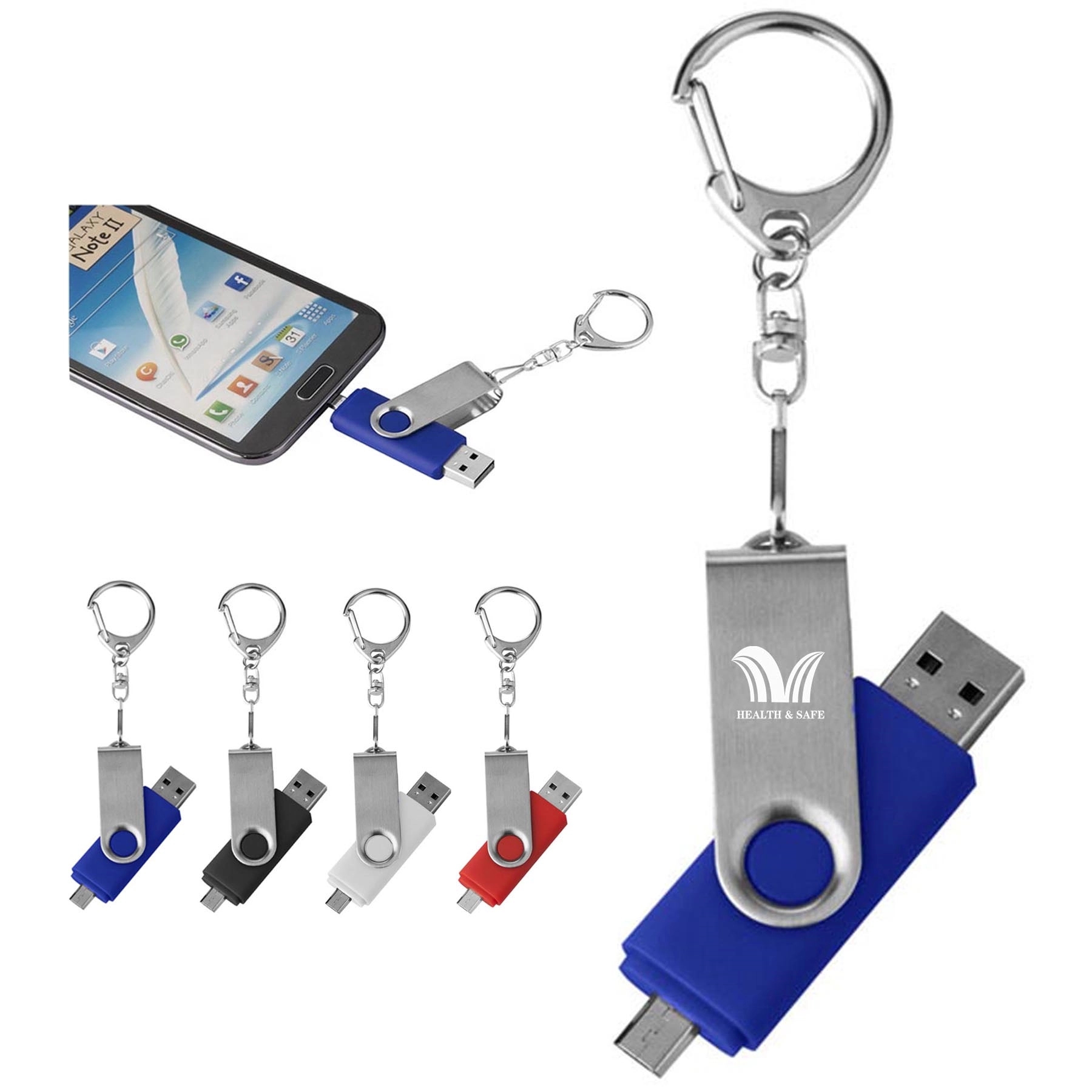 8GB Dual Function Phone Usb Drive Keychain 2