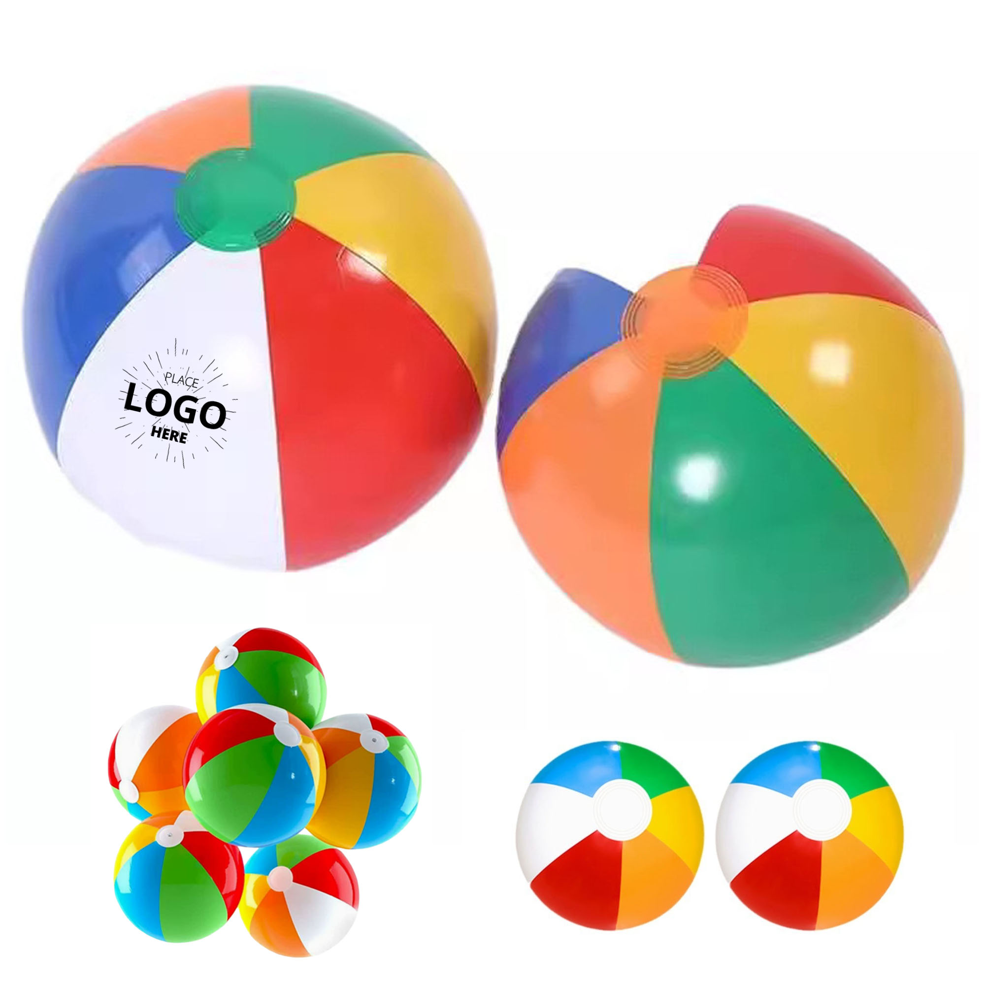 Inflatable Multicolored Beach Ball 6" 2