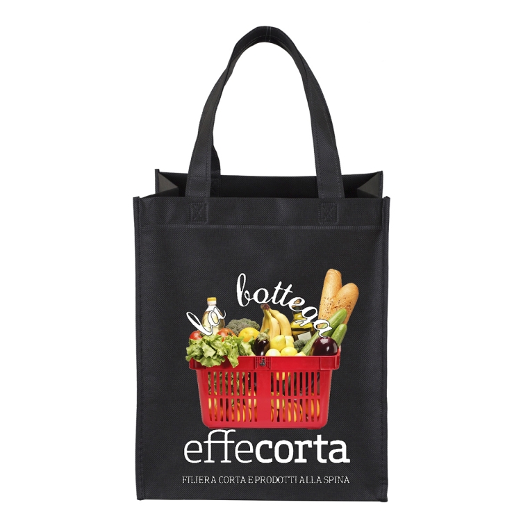 10"W x 12"H x 8" Gusset - "FULL VIEW" Junior Large Imprint Grocery Shopping Tote Bag 11