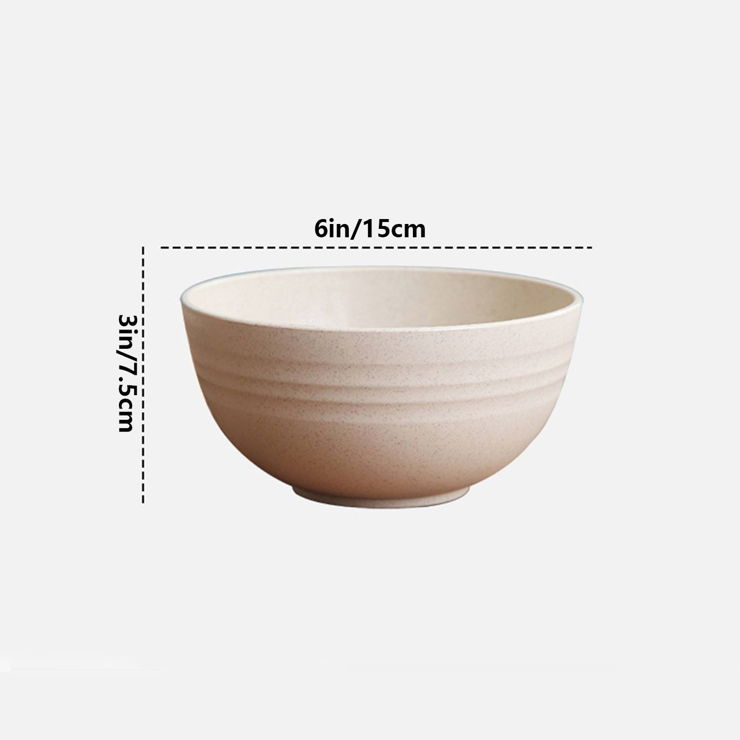 Household Large Capacity 6-inch Wheat Straw Bowl 6