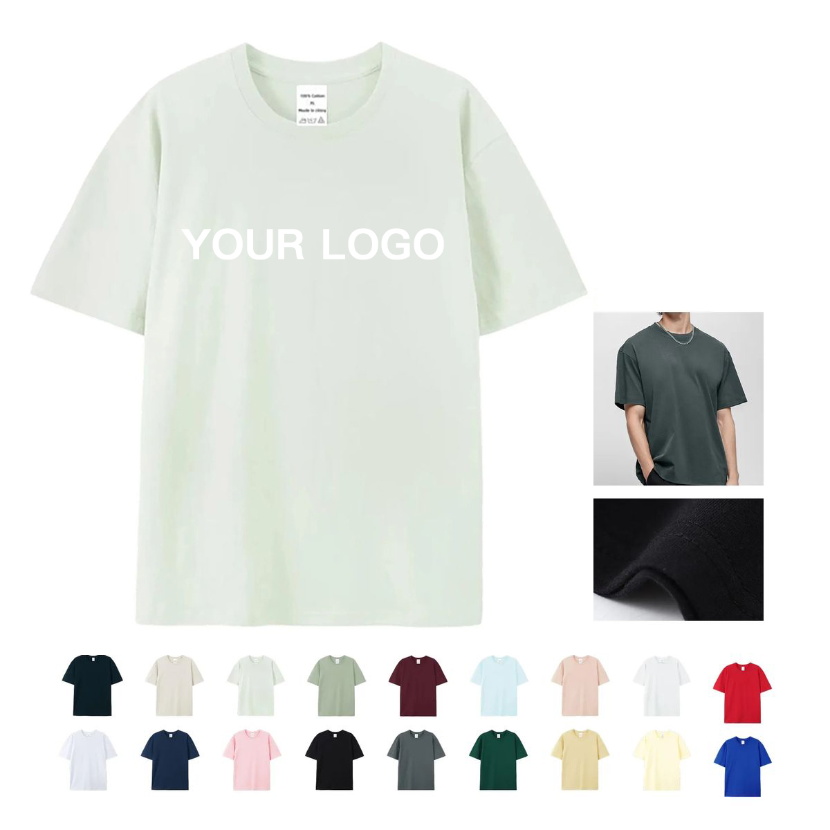 Unisex Cotton Short Sleeve T Shirt Breathable Fabric 16