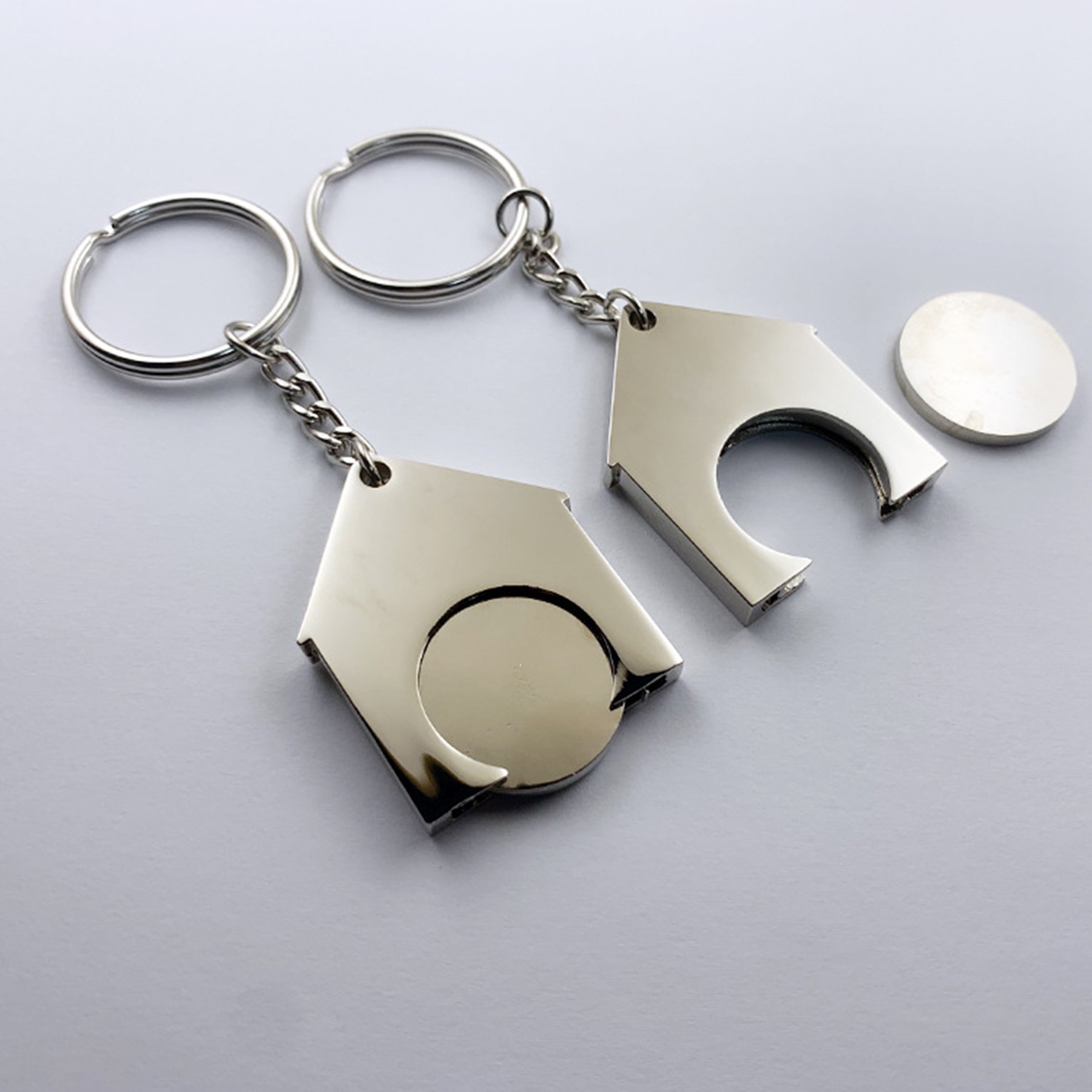 Portable House Trolley Locker Coin Keychain 4