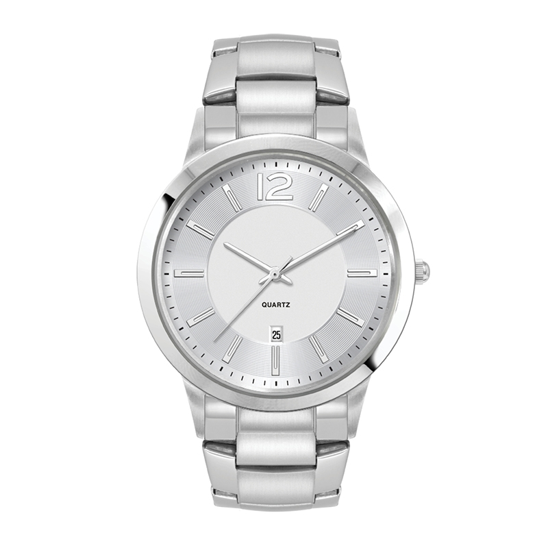 Watch Creations  43MM, 3 HAND WITH DATE, 2 TONE STAINLESS STEEL CASE, MATTE SILVER DIAL, WRAPPED EDGE STEEL BAND 4